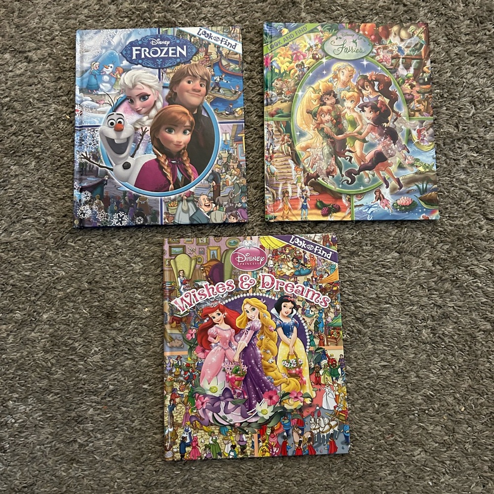 Disney Look and Find Book Set - Blue, Green, Pink Covers